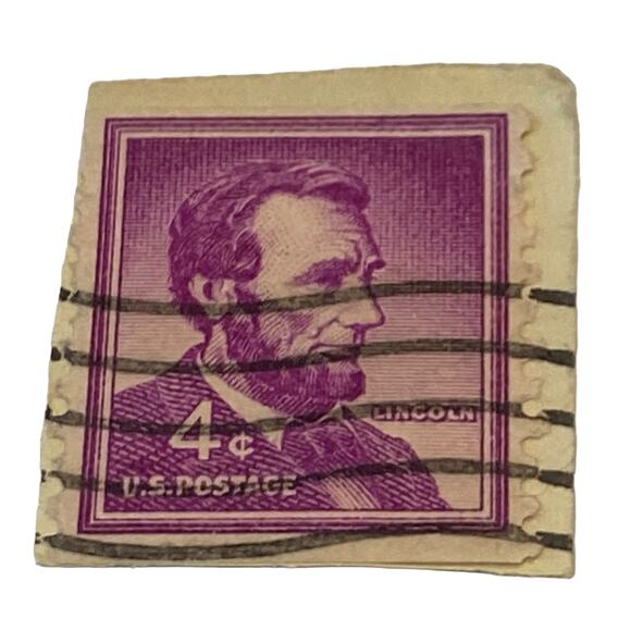 USPS Stamp 4 cent Abraham Lincoln Issued 1964 Canceled Ungraded Single - Picture 1 of 5